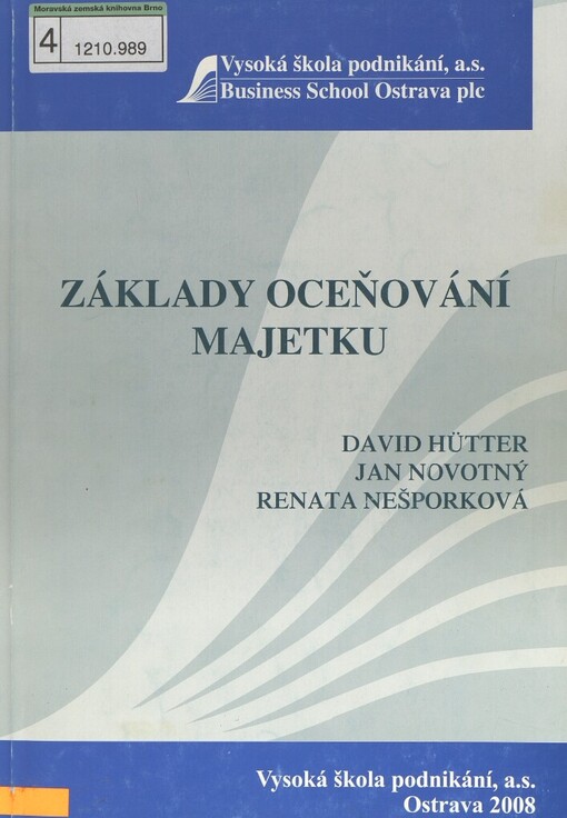 Základy oceňování majetku (podniku a nemovitostí)