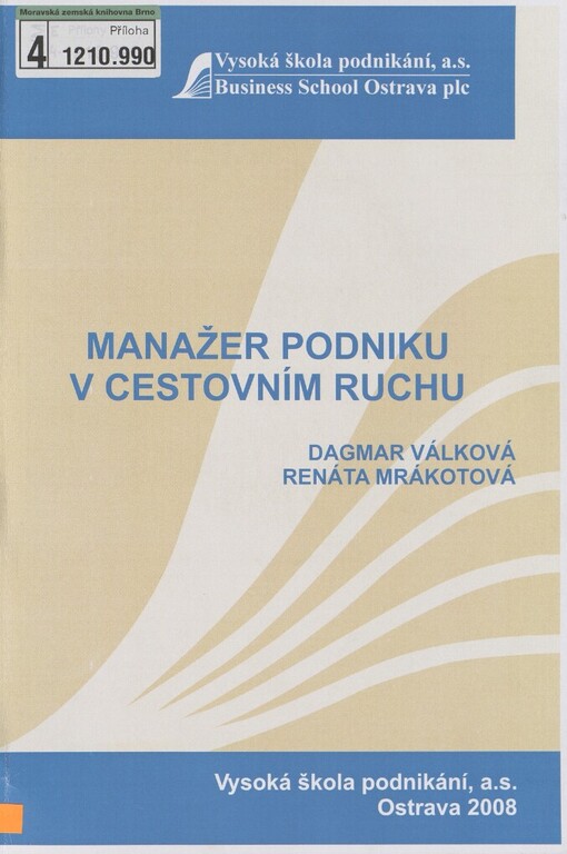 Manažer podniku v cestovním ruchu: modul 05