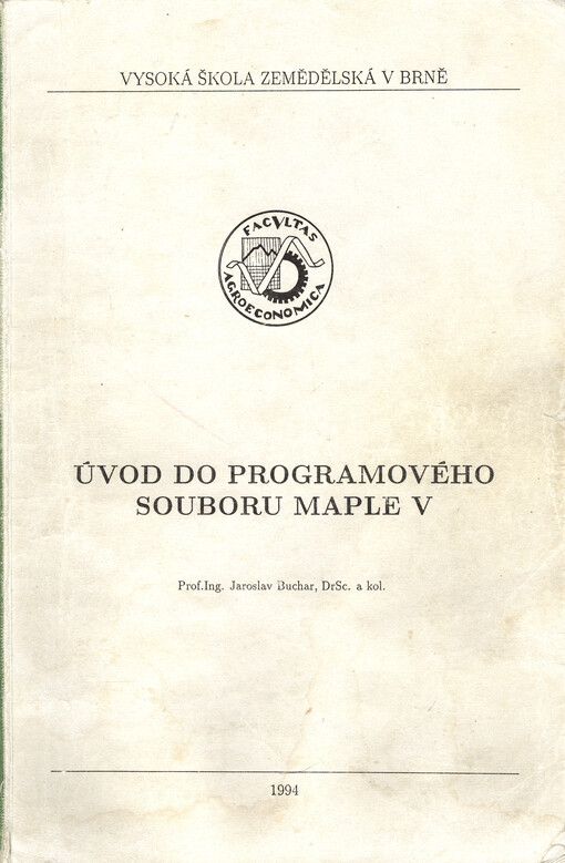 Úvod do programového souboru MAPLE V
