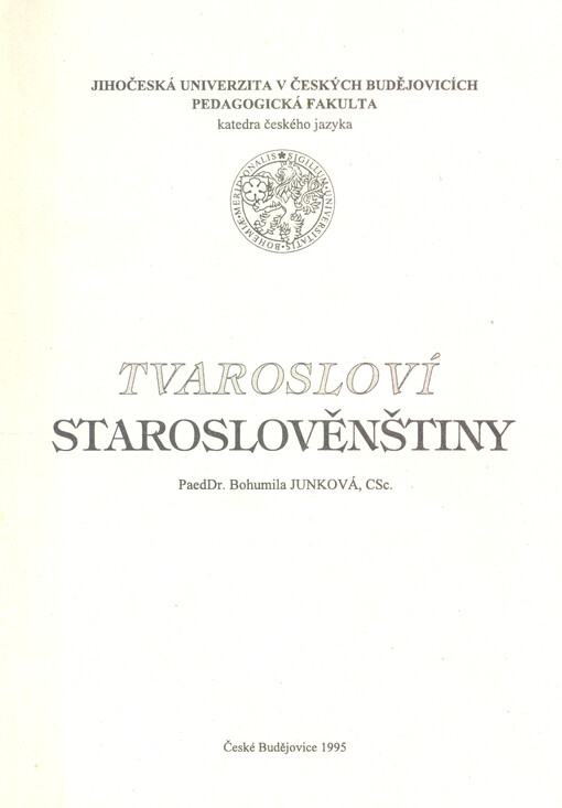 Tvarosloví staroslověnštiny