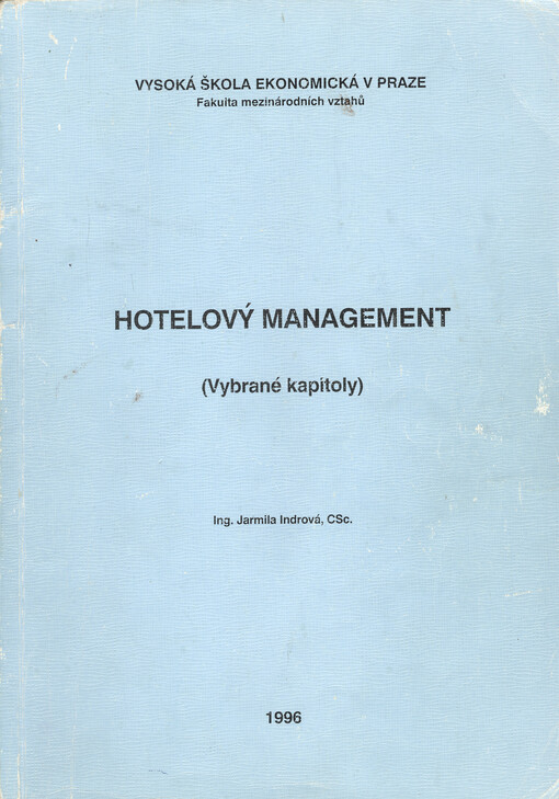 Hotelový management: (vybrané kapitoly)