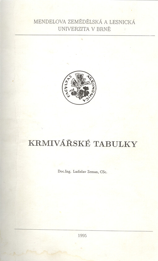Krmivářské tabulky