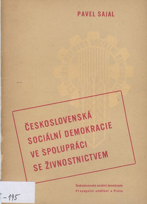 Československá sociální demokracie ve spolupráci se živnostnictvem 