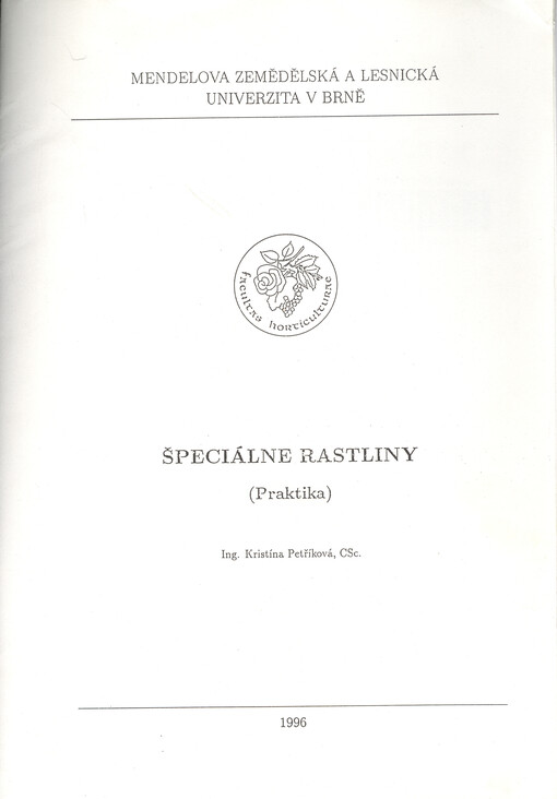 Špeciálne rastliny : (praktika)