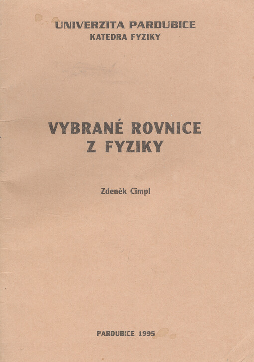Vybrané rovnice z fyziky