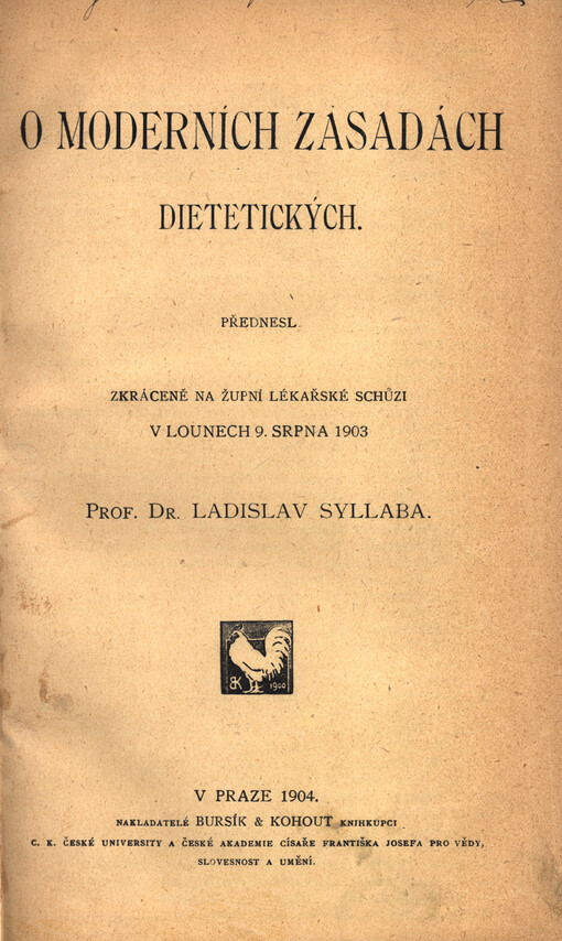 O moderních zásadách dietetických