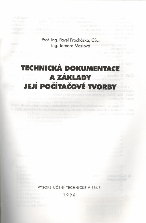 Technická dokumentace a základy její počítačové tvorby