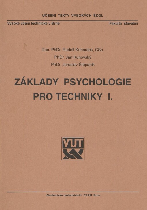 Základy psychologie pro techniky I