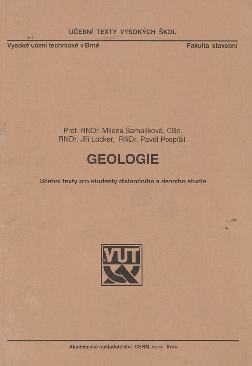 Geologie: učební texty pro studenty distančního a denního studia