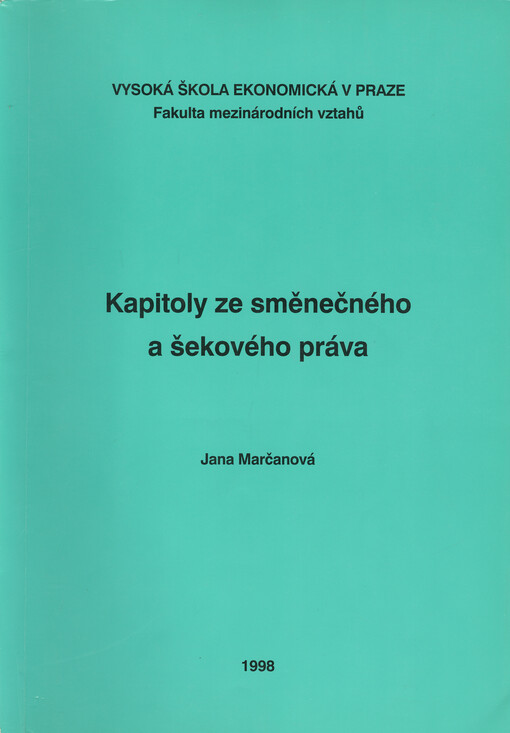 Kapitoly ze směnečného a šekového práva