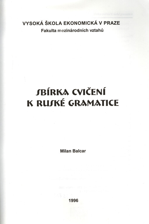 Sbírka cvičení k ruské gramatice