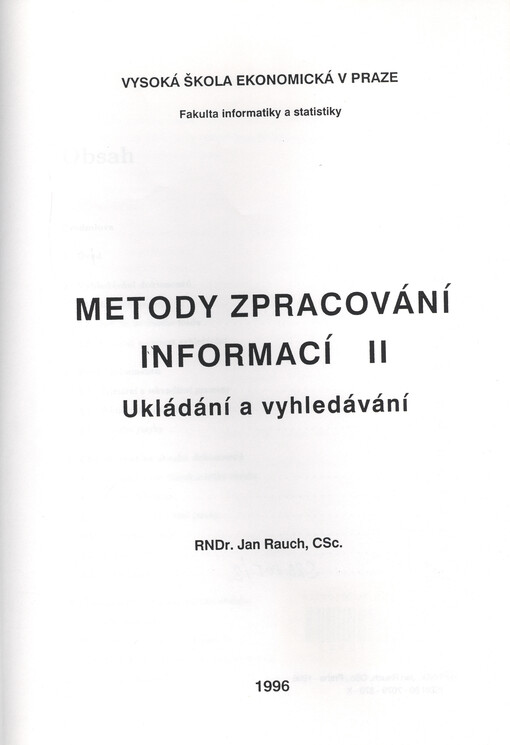 Metody zpracování informací