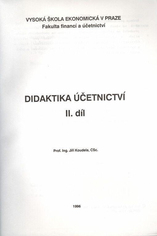 Didaktika účetnictví. II. díl