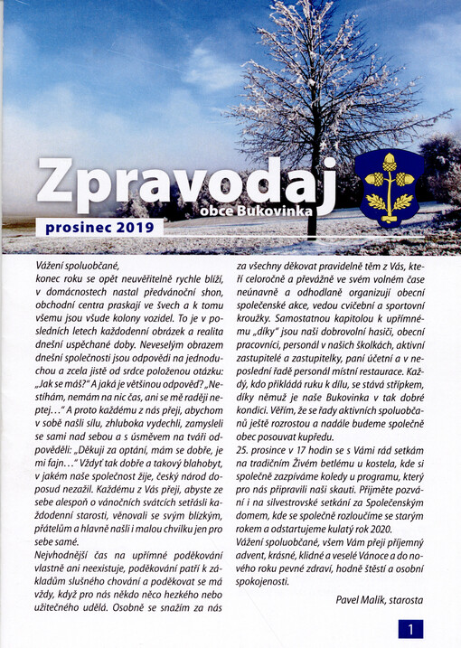 Zpravodaj obce Bukovinka