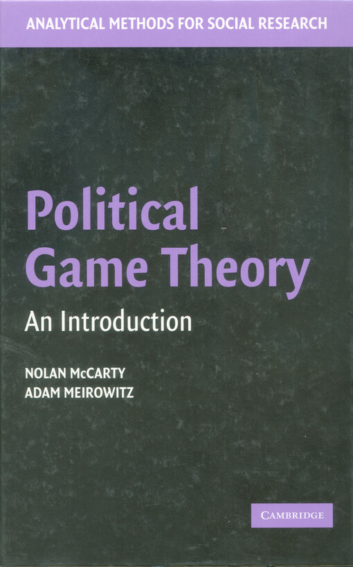 Political game theory : an introduction