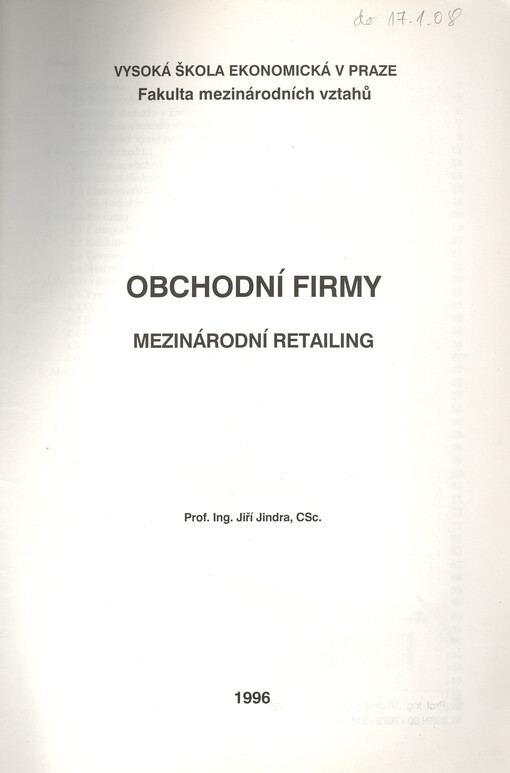 Obchodní firmy : mezinárodní retailing