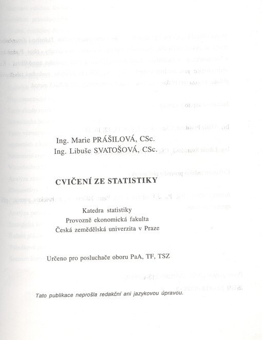 Cvičení ze statistiky