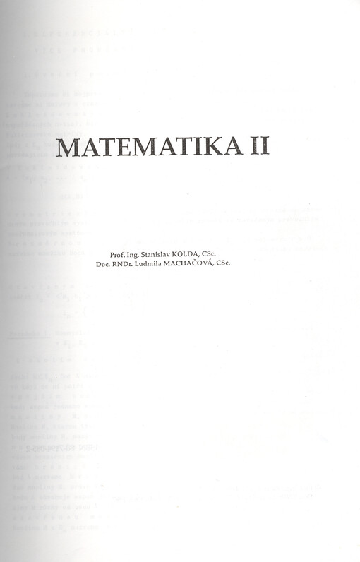 Matematika II