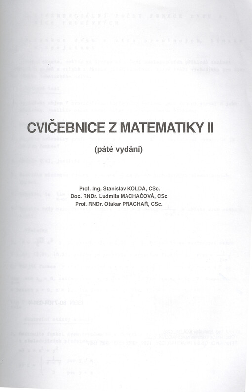 Cvičebnice z matematiky. II