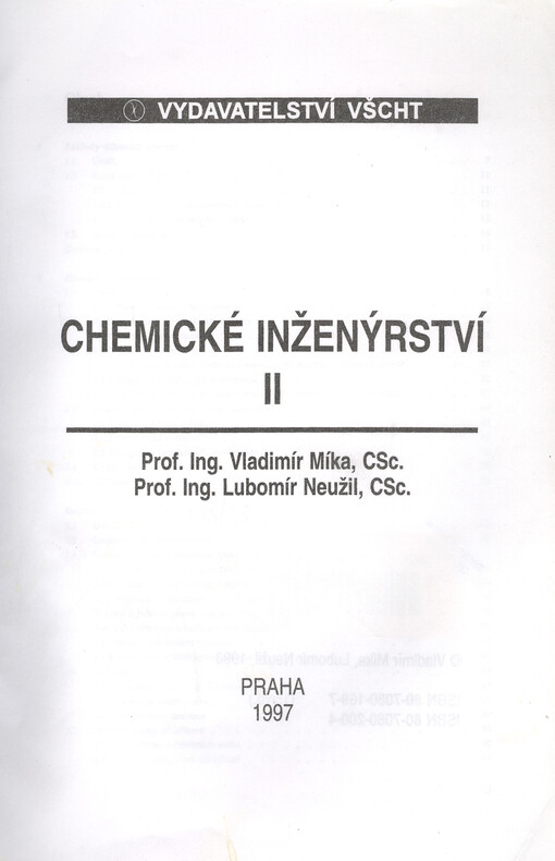 Chemické inženýrství II