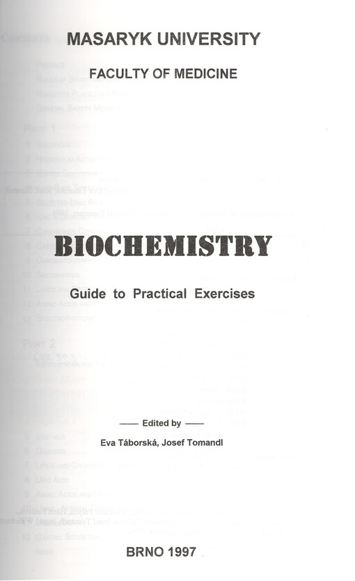 Biochemistry : guide to practical exercises