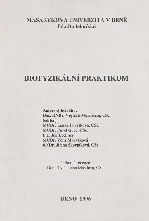 Biofyzikální praktikum