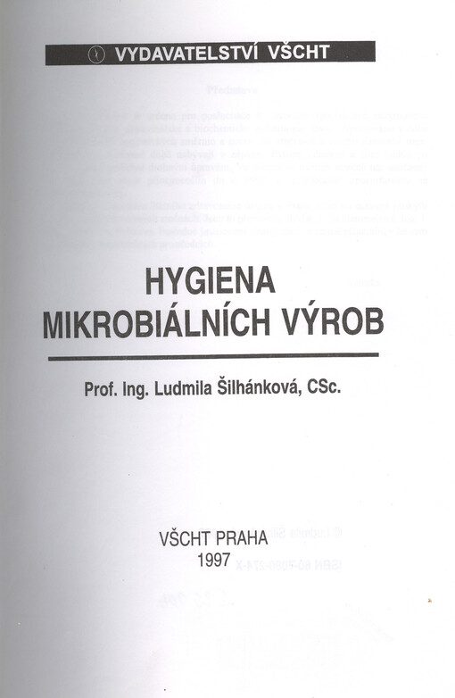 Hygiena mikrobiálních výrob