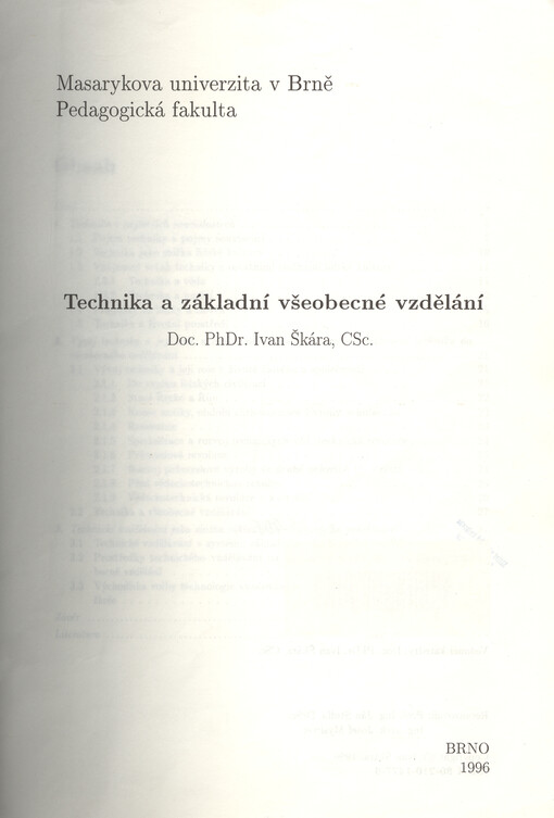 Technika a základní všeobecné vzdělání