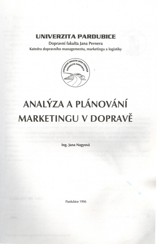 Analýza a plánování marketingu v dopravě