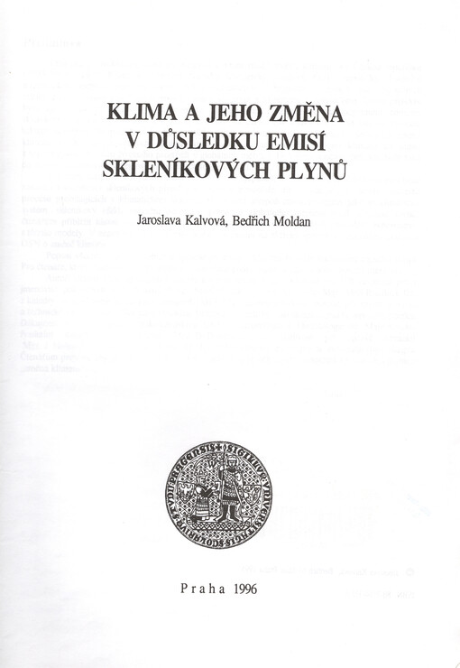 Klima a jeho změna v důsledku emisí skleníkových plynů