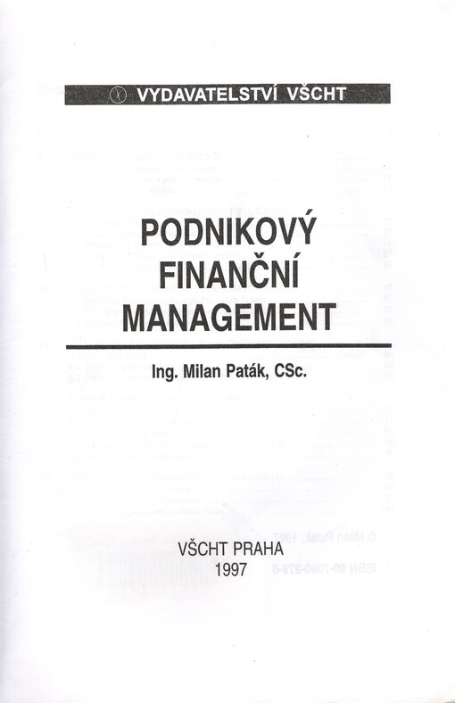 Podnikový finanční management