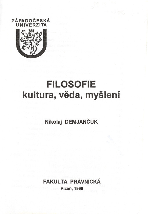 Filosofie - kultura, věda, myšlení