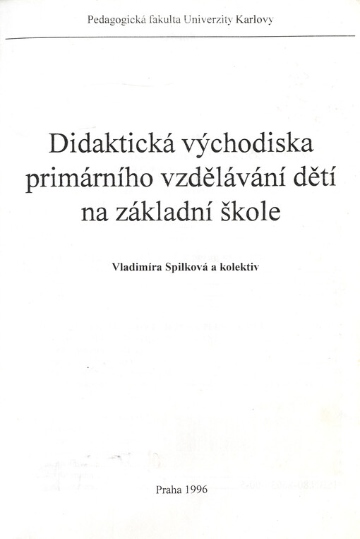 Didaktická východiska primárního vzdělávání dětí na základní škole
