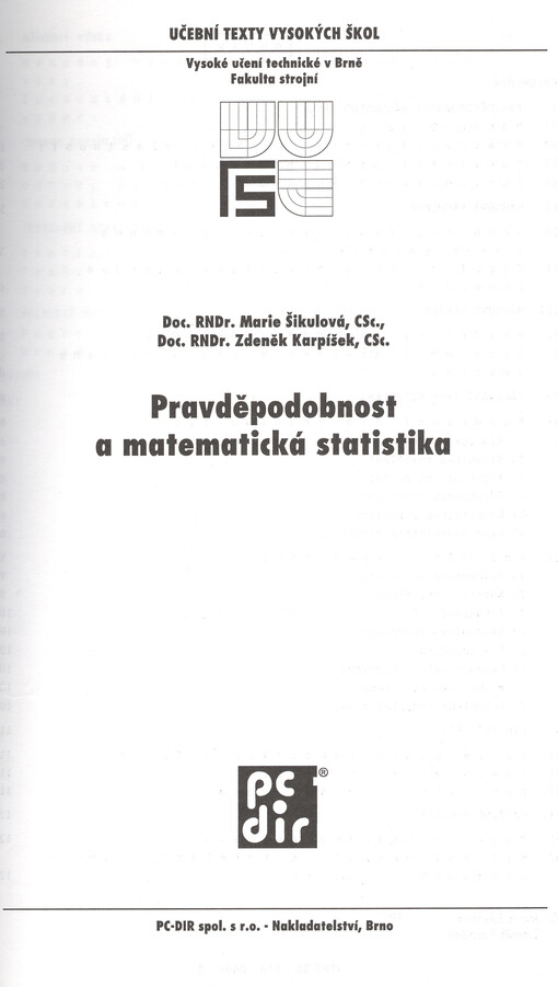 Pravděpodobnost a matematická statistika