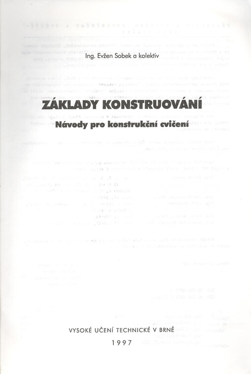 Základy konstruování : návody pro konstrukční cvičení