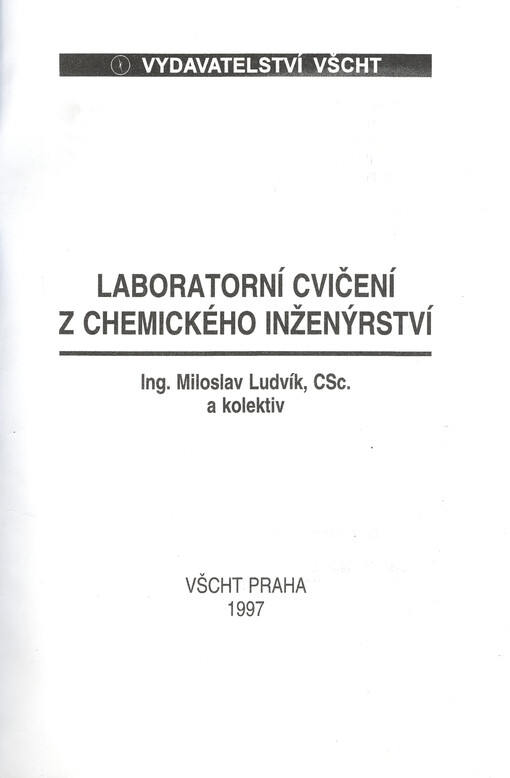 Laboratorní cvičení z chemického inženýrství
