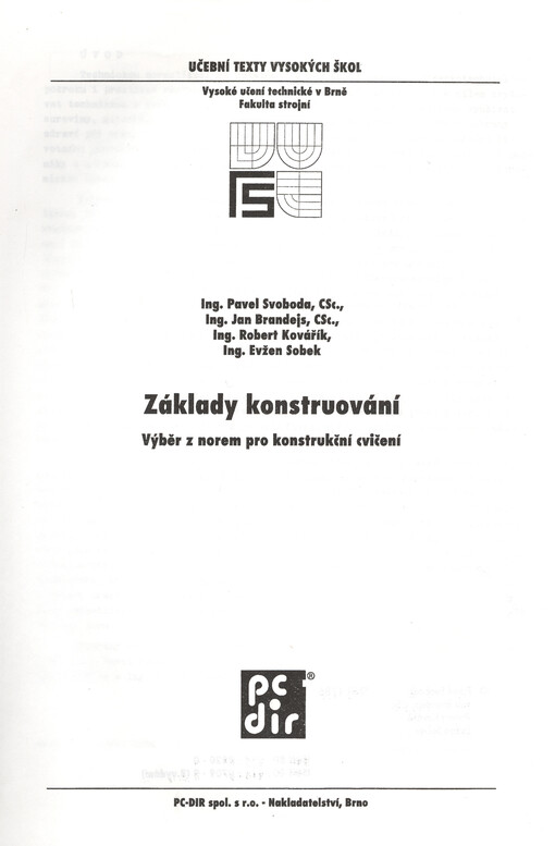 Základy konstruování : výběr z norem pro konstrukční cvičení