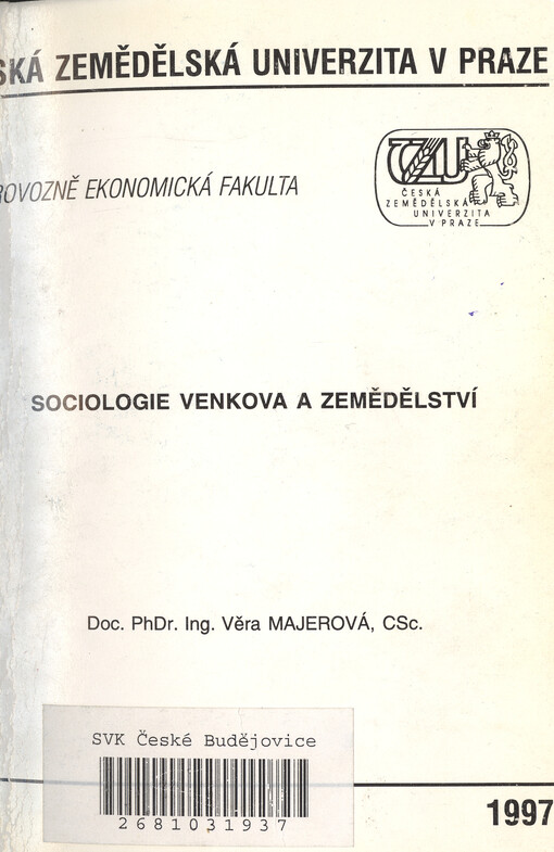 Sociologie venkova a zemědělství