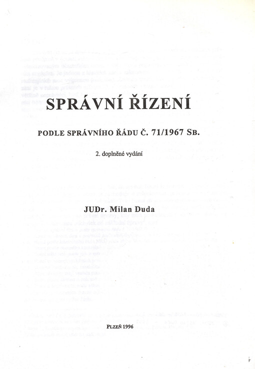 Správní řízení podle správního řádu č.71/1967Sb.