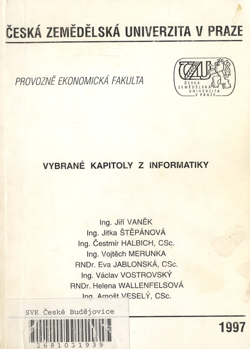 Vybrané kapitoly z informatiky