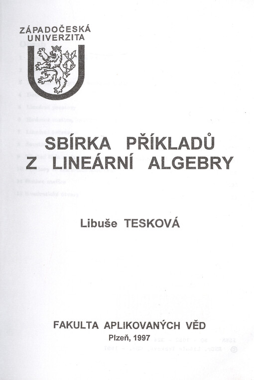 Sbírka příkladů z lineární algebry