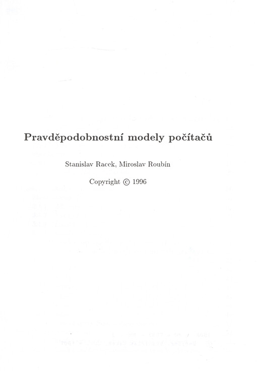 Pravděpodobnostní modely počítačů