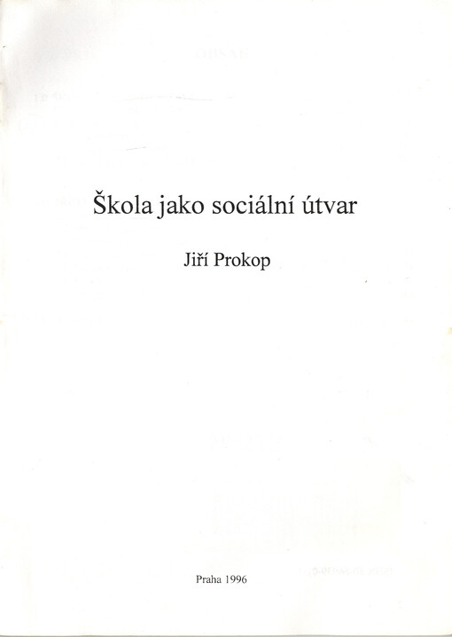 Škola jako sociální útvar