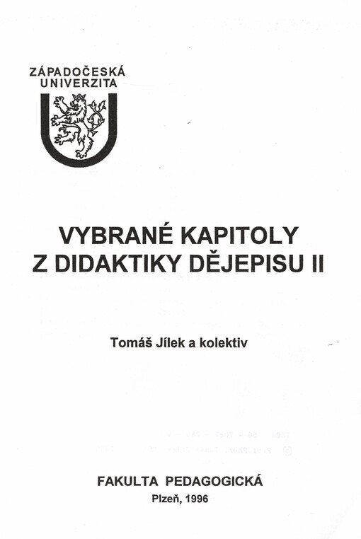 Vybrané kapitoly z didaktiky dějepisu II