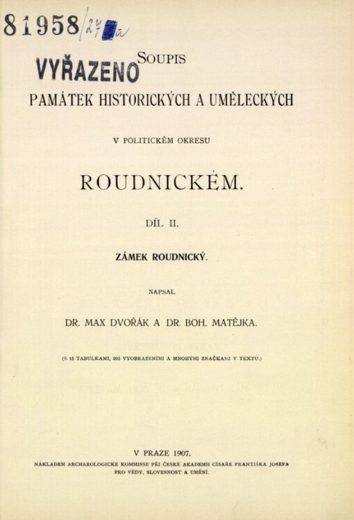 Soupis památek historických a uměleckých v království Českém od pravěku do počátku XIX. století.XXVII,Politický okres Roudnický.