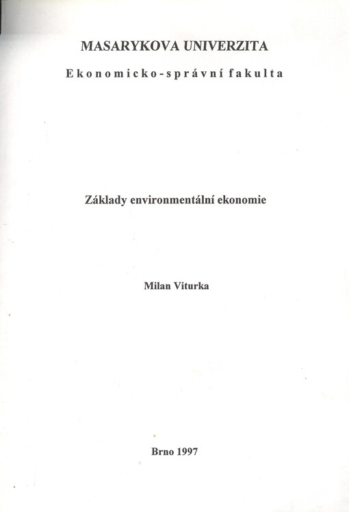 Základy environmentální ekonomie