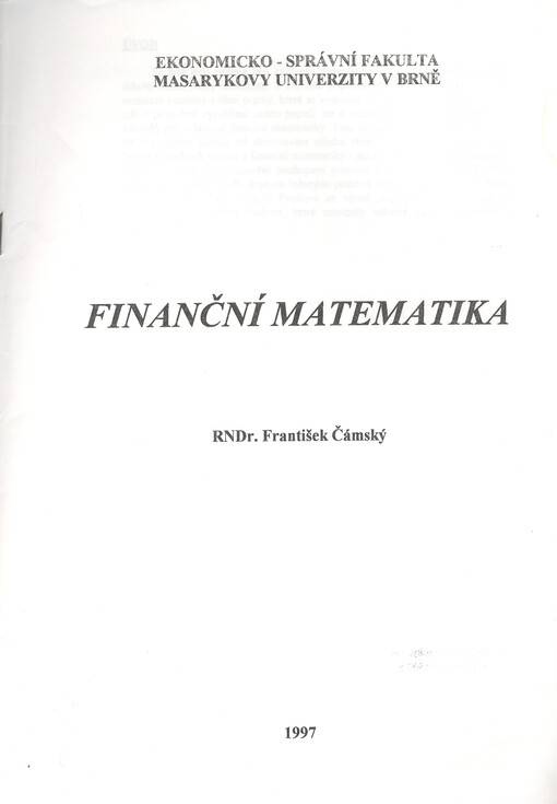 Finanční matematika