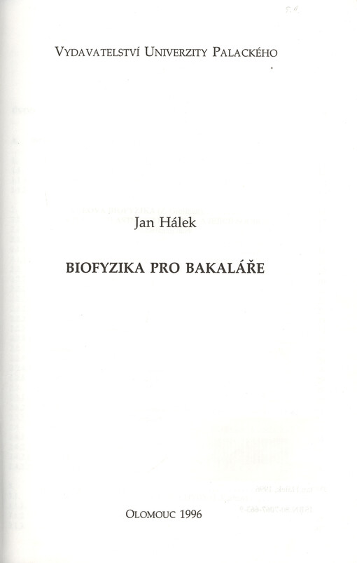 Biofyzika pro bakaláře