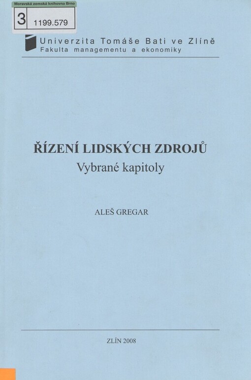 Řízení lidských zdrojů: vybrané kapitoly