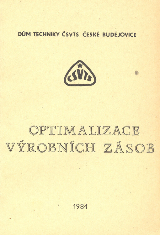 Optimalizace výrobních zásob : [sborník statí]